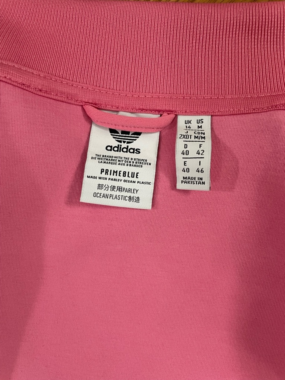 Adidas Originals Pink Trefoil 3-Stripes Zip Track Jacket Size M - Picture 4 of 6